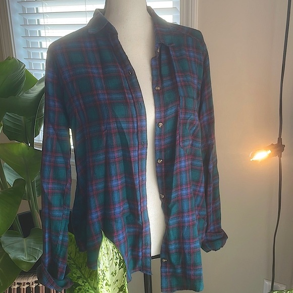Hollister plaid flannel button down - Picture 1 of 5